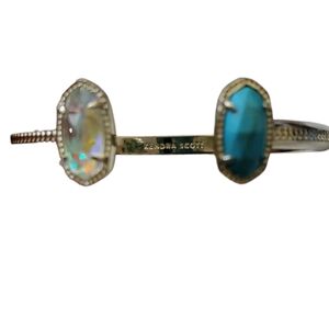 Kendra Scott Elton Gold Cuff Bracelet With Iridescent & Blue Stones